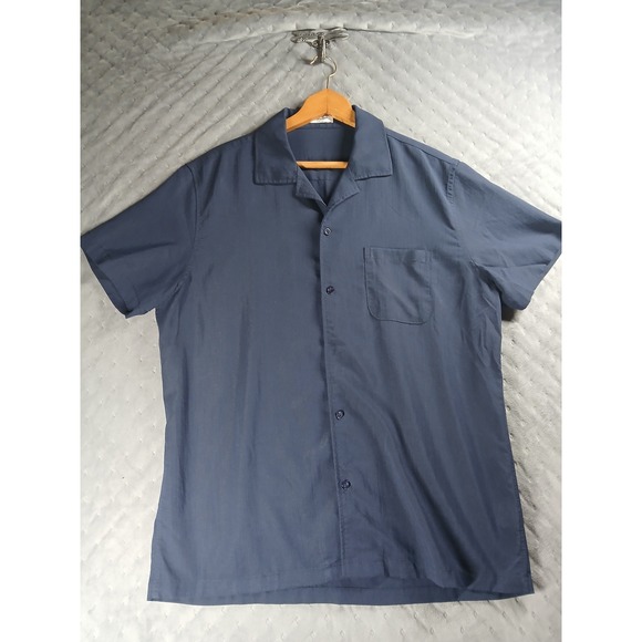 Coofandy Other - COOFANDY Mens Navy Blue Camp Collar Short Sleeve Button Down Shirt Large Pocket